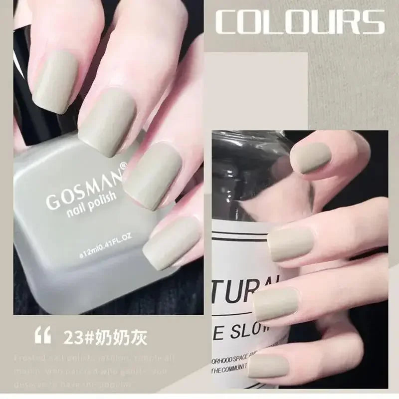 12ml Frosted Nail Polish Quick Dry Long Lasting No Baking Matt Semi-permanent Nail Art Nail Gel Varnish Manicure Tools