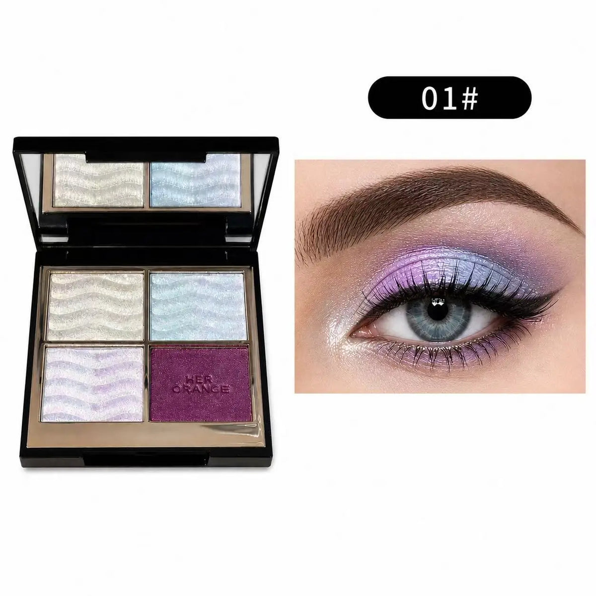Herorange Eyeshadow Palette Color Block Design Smooth Texture Bright Glitter Beginner Friendly for Multiple Occasions