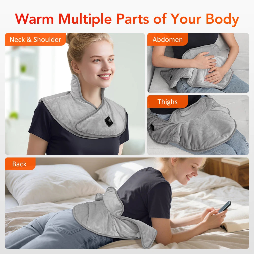 5V 2A USB Neck And Shoulder Heating Pad Electric Hot Compress Shawl Back Wrap Home Office Abdomen Menstrual Warming Soft Mat