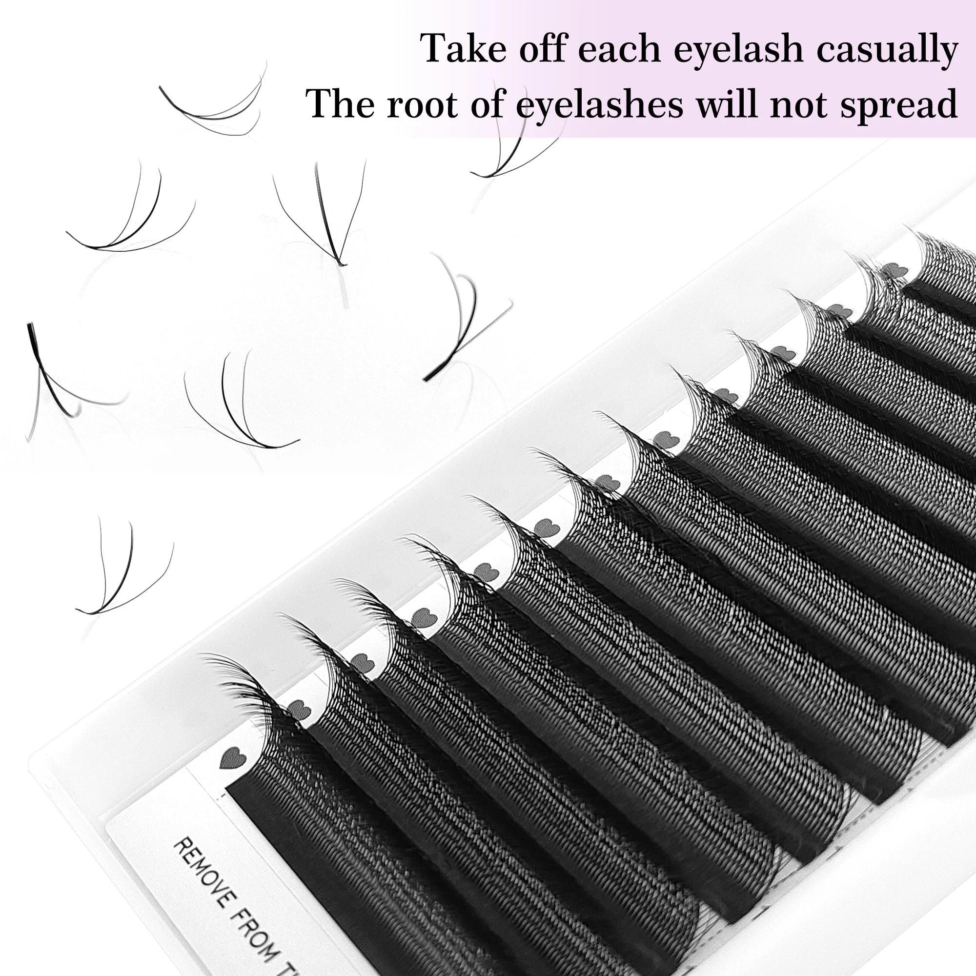 CoMango 3D W Three Core Eyelashes Extension C/D Curl W Shape Premade Fans Black  Spike 3D W False Soft Natural Lashes