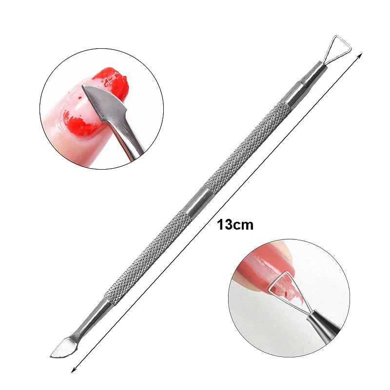 Double-ended Stainless Steel Cuticle Pusher Dead Skin Push Remover For Pedicure Manicure Nail Art Cleaner Care Tool Factory Sale