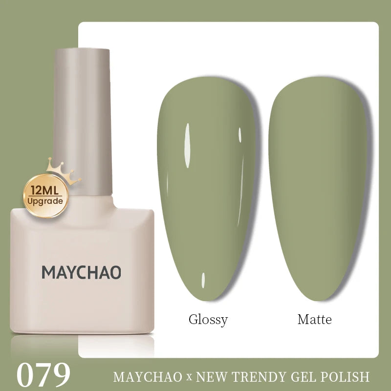 MAYCHAO 12ml Gel Nail Polish Set Professional Salon Nail Art Gels Varnish UV LED Semi Permanent Nail Lacquer Nail Supplies