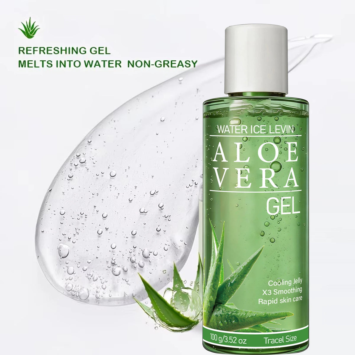 Aloe Vera Gel with Hyaluronic Acid, Cooling & Moisturizing for Rapid Skin Care