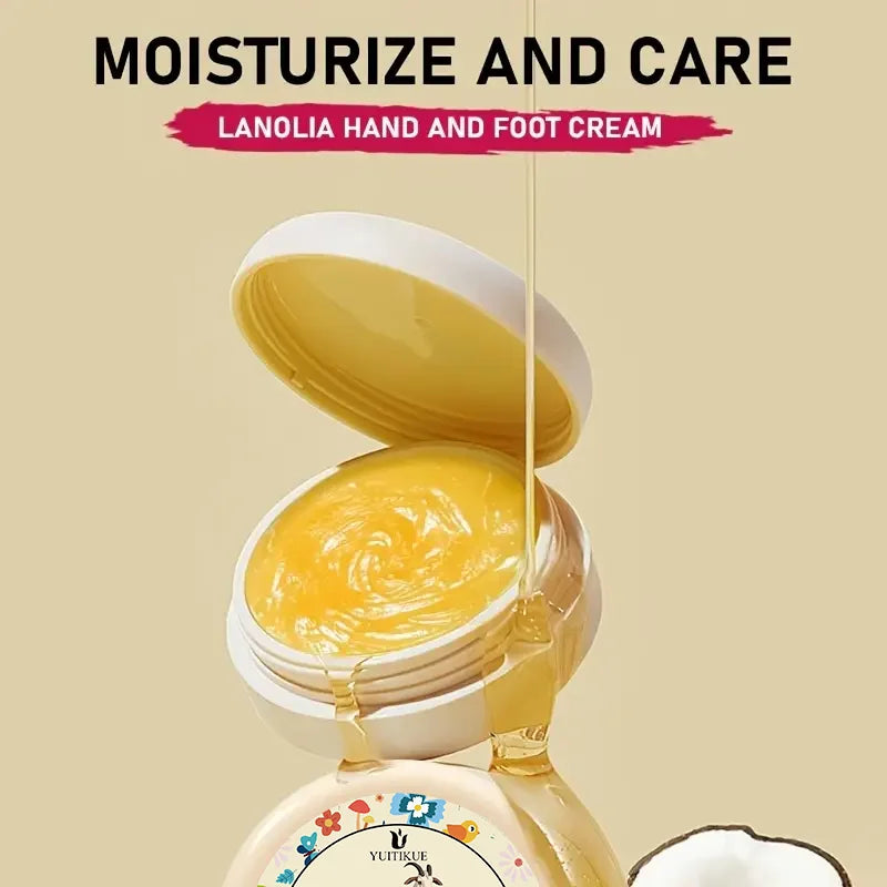 YUITIKUE Hand and Foot Cream, Lanolin Moisturizing for Dry and Rough Skin, Deep Nourishment, Winter Care, Soothes Feet, 20g
