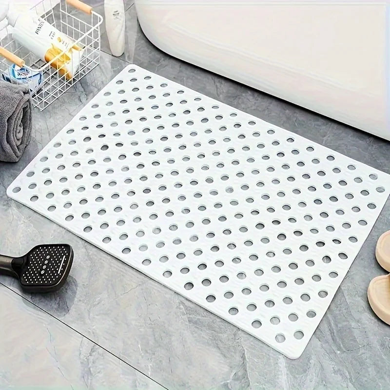 1 Anti Slip Shower Mat with Drainage Holes and Massage Points | Durable PVC Bathroom Safety Mat Suitable for Bathtub and Shower