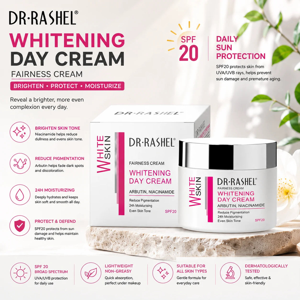 DR.RASHEL Whitening And Brightening Moisturizing Day Cream 50G SP20
