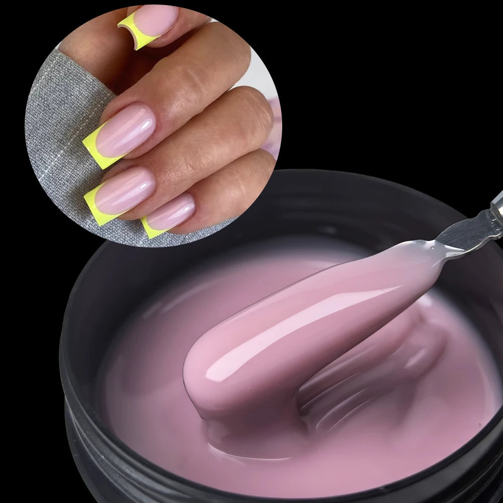 Jillnails Hema TPO Free Natural Yellow Nude Builder Nail Gel 100g/50g 100ml for Nail Extension Sculpting