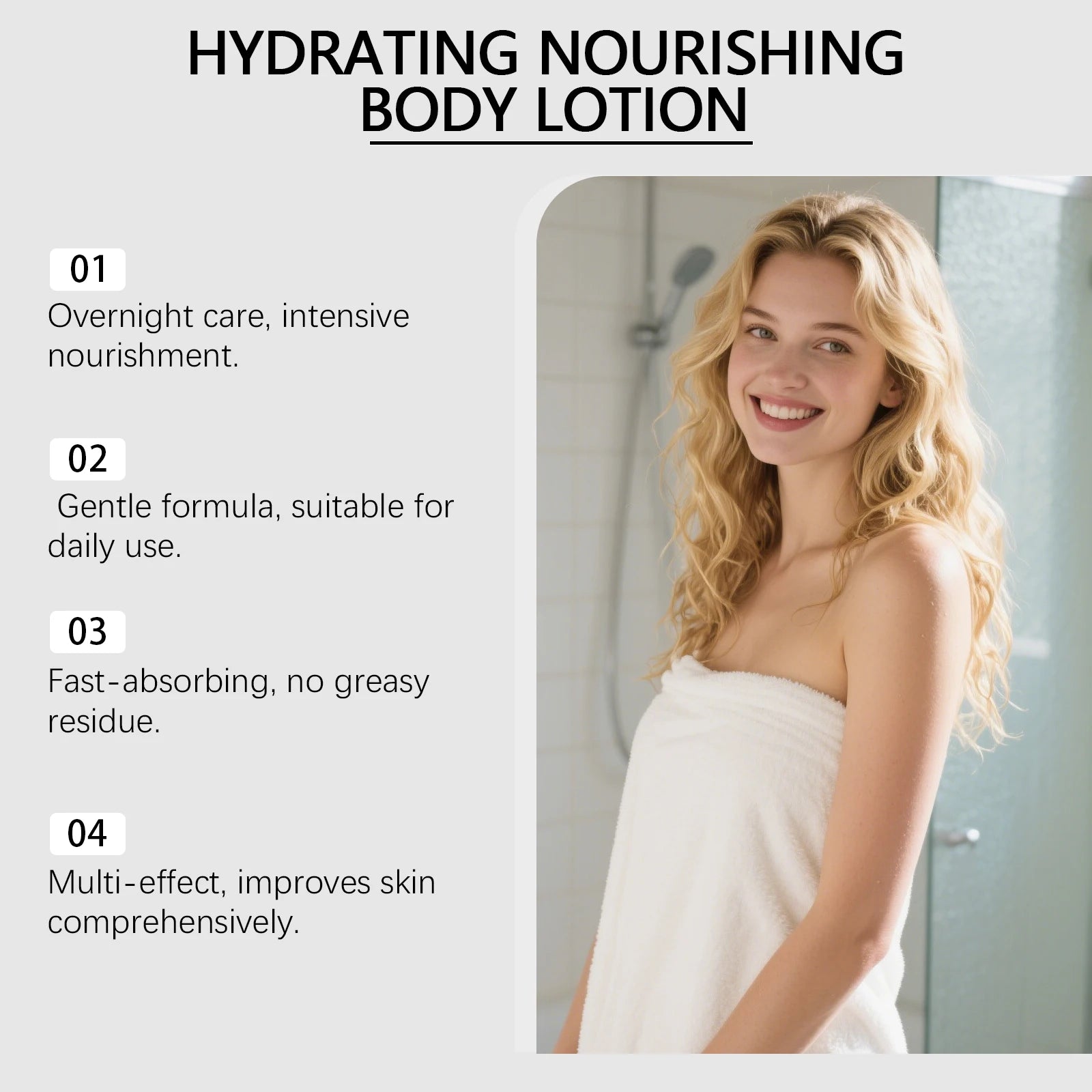 HOYGI Vitamin C Body Lotion Refreshing Moisturizing Non Greasy Vitamin E Deep Hydration Nourishing Body Cream For Chapped Skin