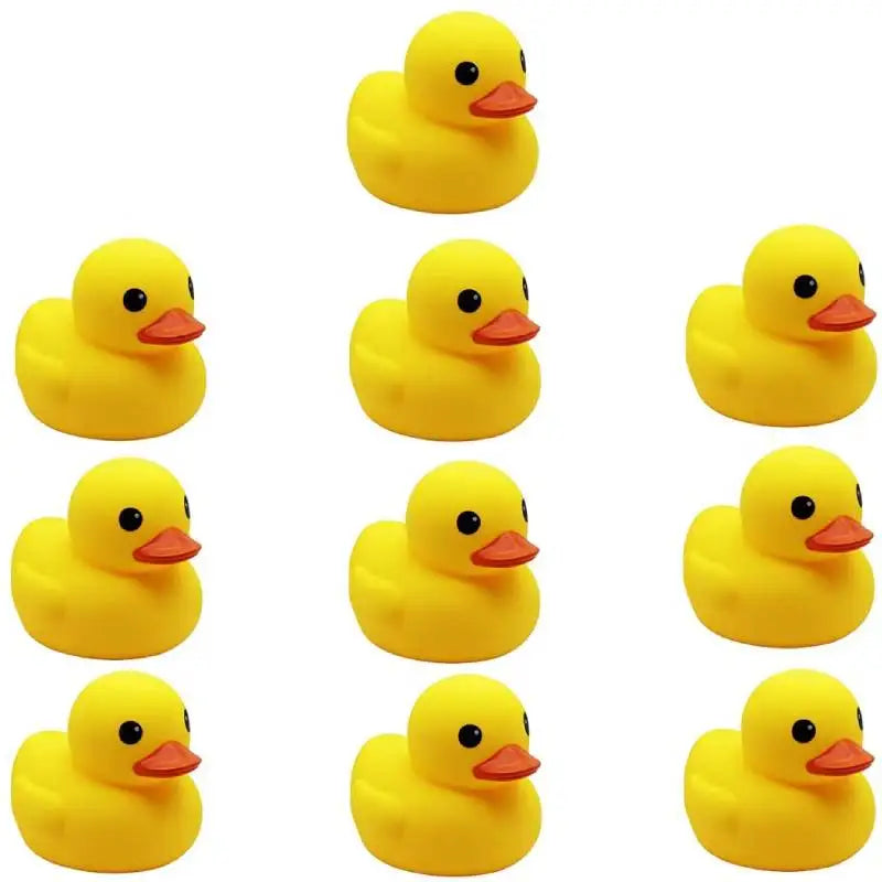 10pcs Preschool Bath Toys Mini Rubber Ducks Squeak Float Ducks Baby Bathtub Shower Toy Gift for Toddlers Kids Boys Girl Birthday