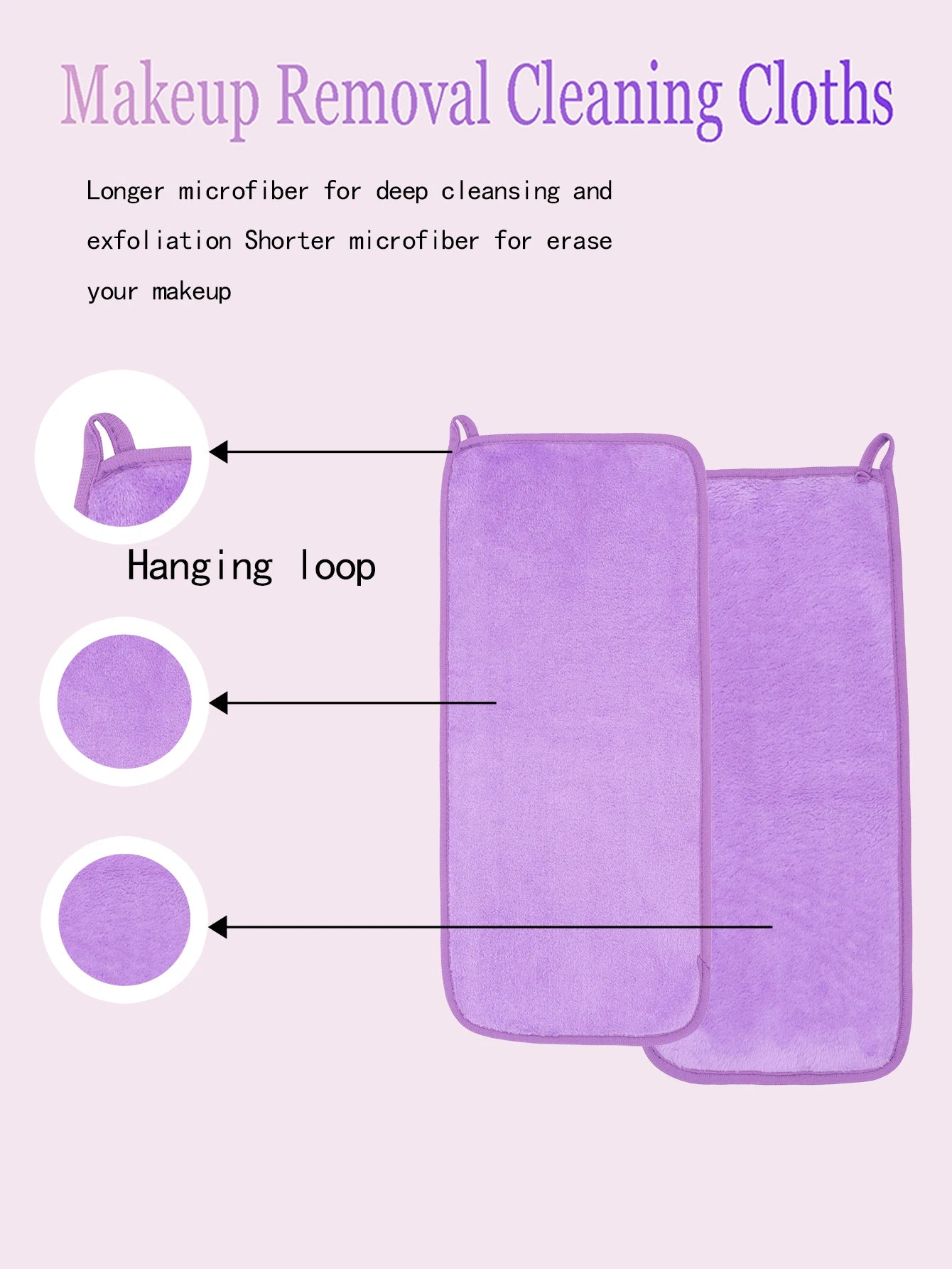 2040 Hanging Makeup Remover Wipes 2-4-6Pcs, Machine Washable, Reusable Makeup Remover Tools for All Skin Types