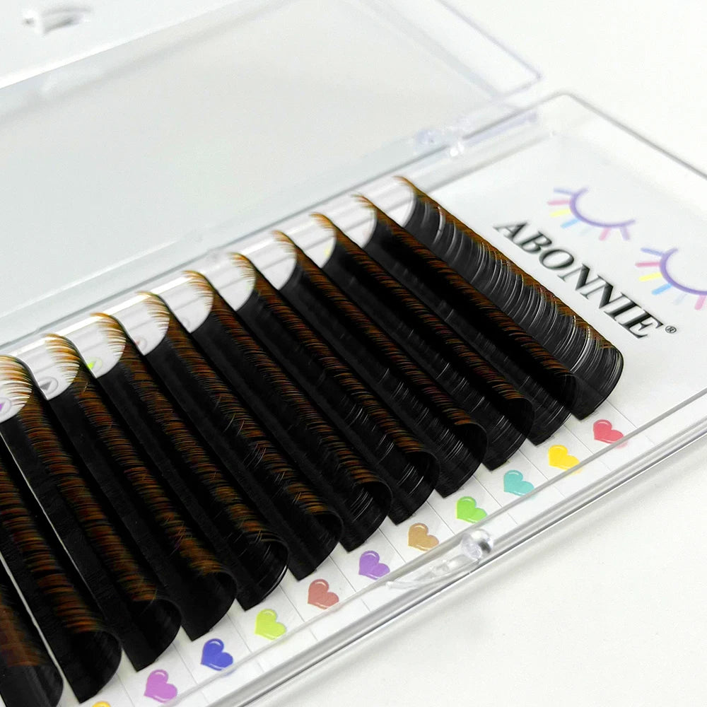 ABONNIE Ombre Colored Classic Volume Eyelash Extensions Handmade Fluffy Colored Lashes Volume Supplies