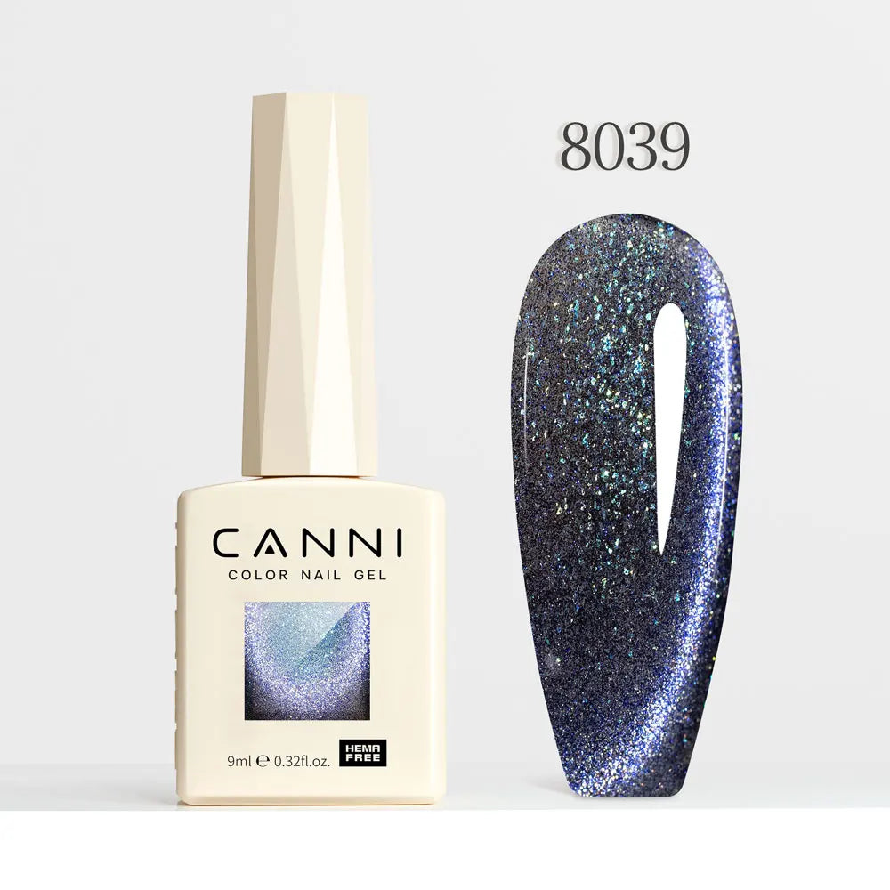 CANNI TPO/HEMA FREE Cat Eye Gel Nail Polish 9ml 48 Colors High Gloss UV-Removable Nail Art for Salon & DIY Manicure