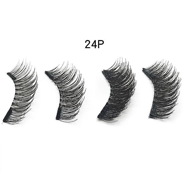 Three Magnet False Eyelashes No Trace of Glue Free 3d Magnetic Eyelashes Reuse Quick Stick Double/Four Magnetic Lashes Makeup