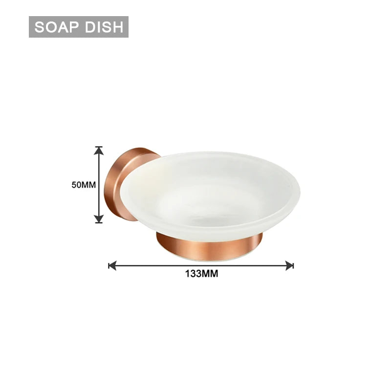 Brushed Rose Gold Accessories Set Toilet Brush Holder Toilet Paper Holder Towel Bar Rail Rack Hanger Hook Soap Dish Hardware