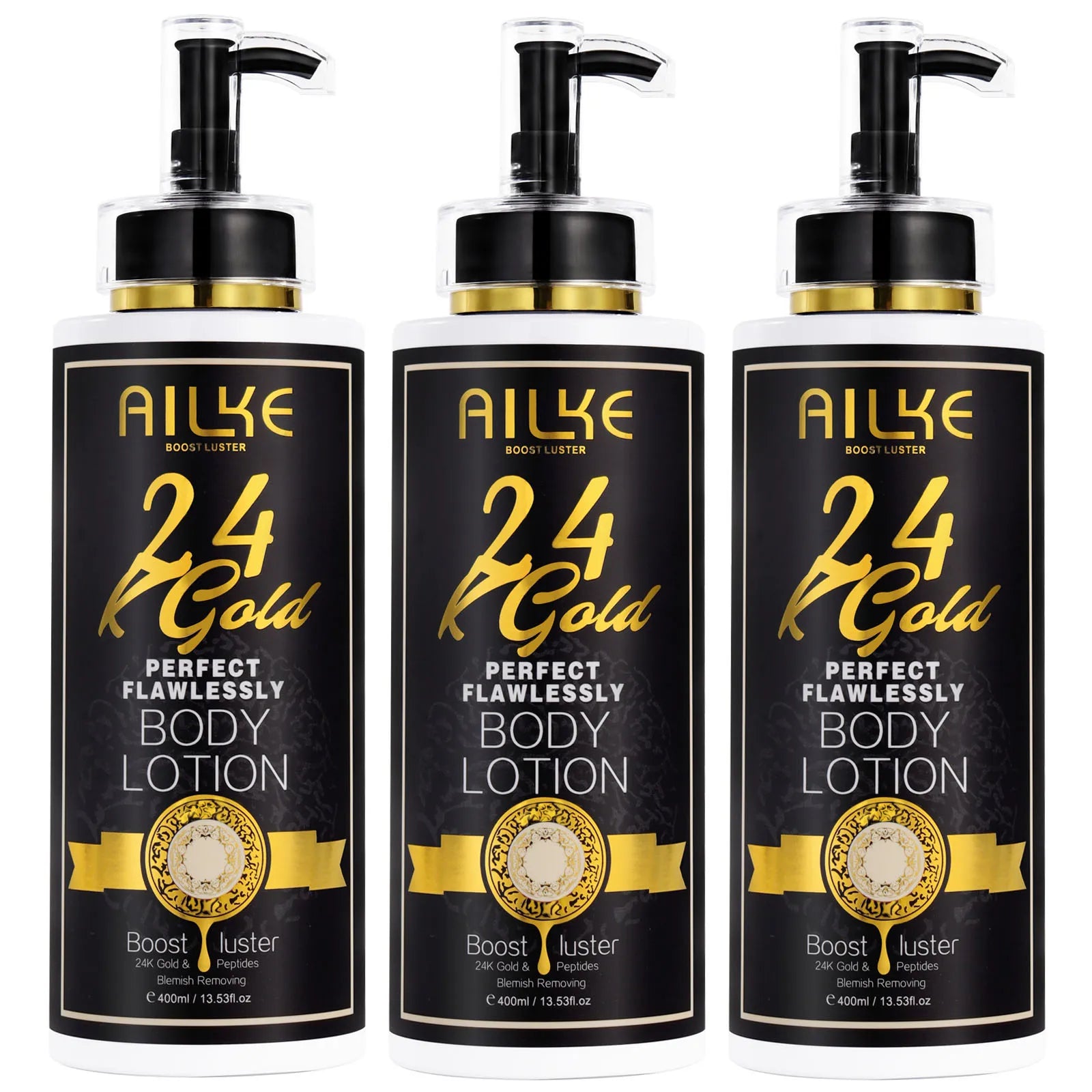 AILKE 24k Gold Perfect Flawlessly Body Lotion, Whitening, Inhibit Melanin, Moisturizing, UV Protect, With Nicotinamide Vitamin C