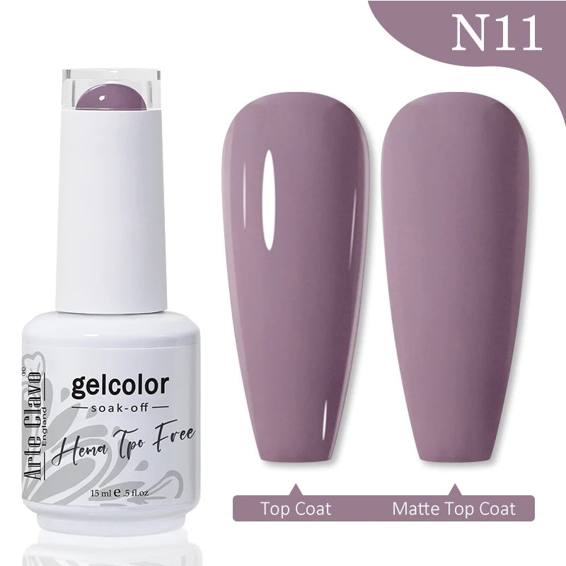 Arte Clavo 15ML Red Brown Color Gel Nail Polish Autumn Winter Nail Art Gel Nail Supplies Semi Permanent Soak Off UV Gel Varnish