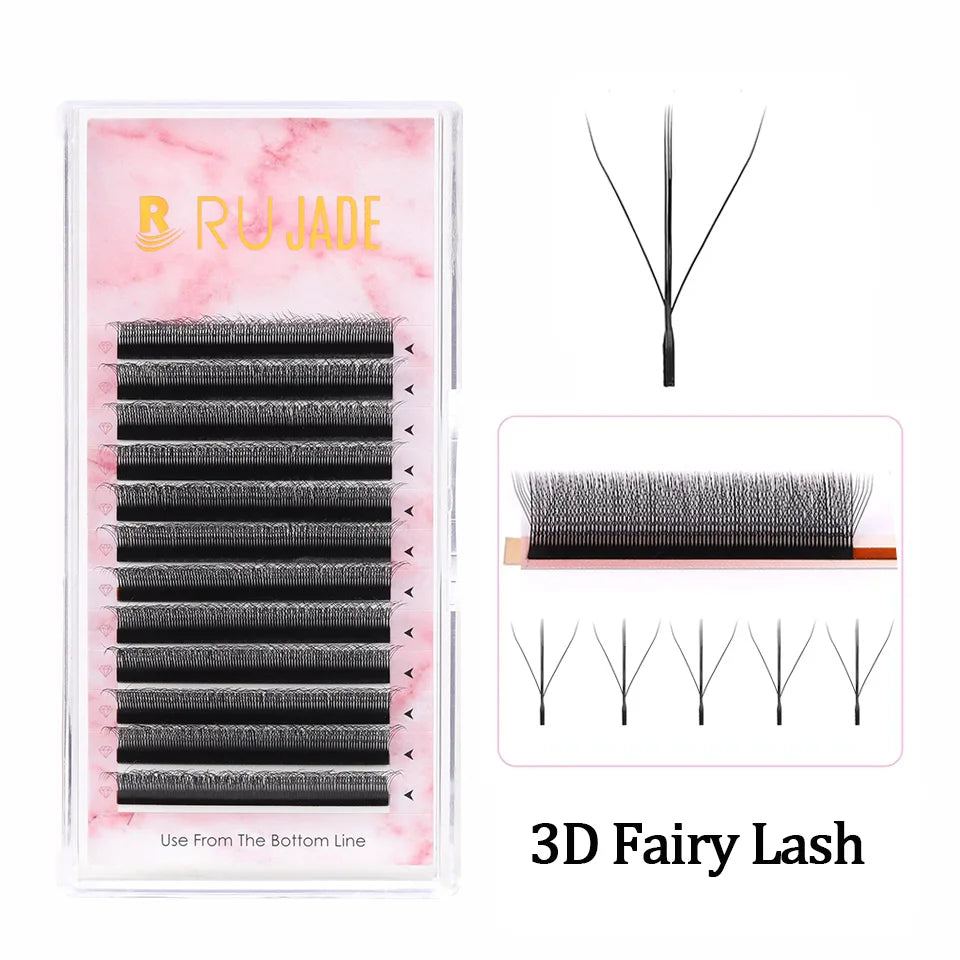 NEW Brown 3D Fairy W-Shaped Eyelash Extension Brown 4D Hand Woven Lashes Premade Fans 2D 5D Clover Eyelash 3D Fairy Spike Lashes