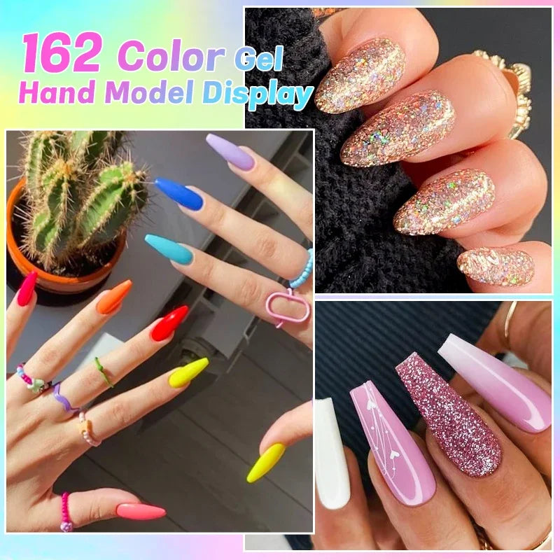 10ml Gel Nail Polish 162 Colors Nail Supplies Vernis Semi Permanent Nail Art Manicure Soak Off LED UV Gel Nail Varnishes Summer