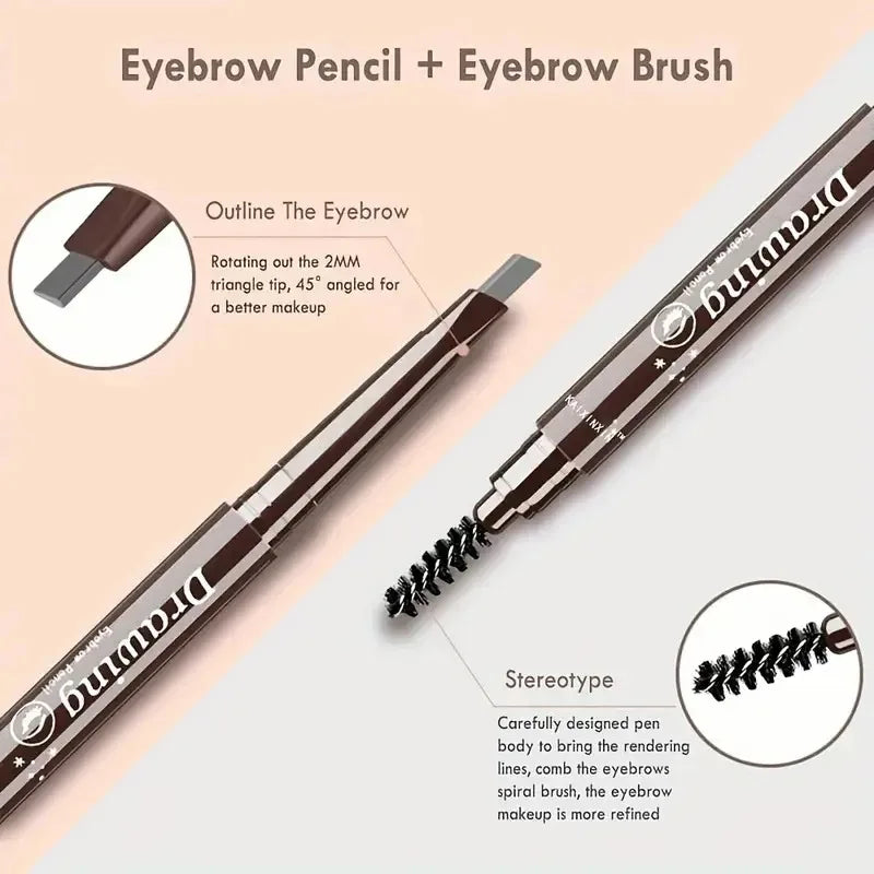 Double-headed Eyebrow Pencil Extremely Fine Waterproof Eyebrow Enhancers Long Lasting Brow Cosmetics Professional Brow Makeup