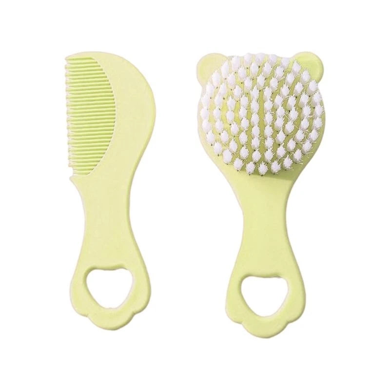 Baby Hair Brush & Comb Set Children Hair Brush Soft Nylon Bristle Cradle Caps Hair Brush for Toddler Infant  Massage