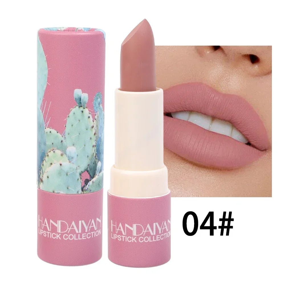 Waterproof Nude Lipstick 8 Colors Non-Stick Cup Velvet Moisture Matte Lip Tint Professional Lasting Velvet Lips Makeup Cosmetic