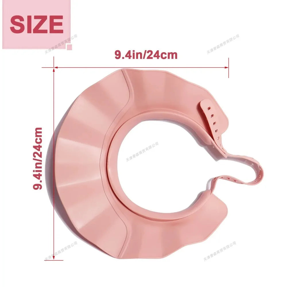 Adjustable Waterproof Shower Cap for Kids Soft Eye Protection Bath Hat for Children Baby Toddler Hair Washing Cover Safe Design