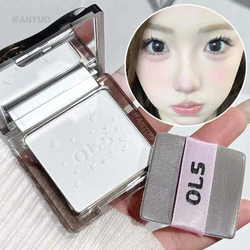 White Block Powder Soft Focus Oil Control Setting Matte Pressed Powder Natural Concealer Loose Powder for Face Contouring Makeup