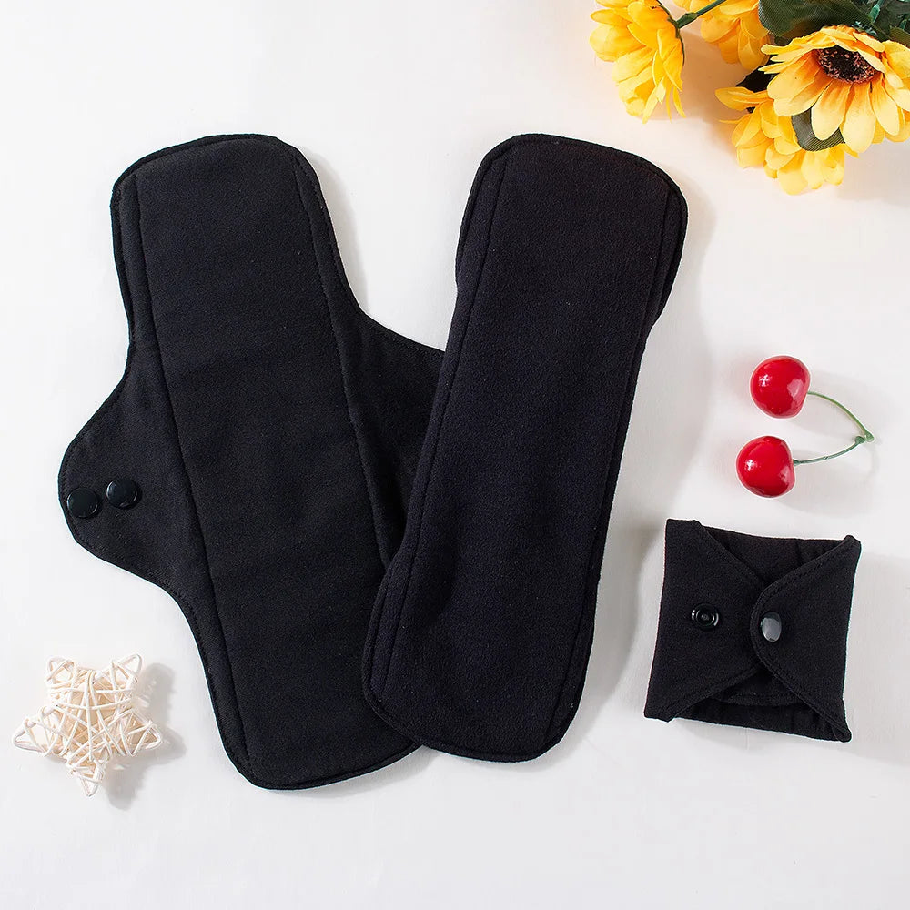 3pcs Full Cotton Hot Pressing Mama Cloth Night Long Sanitary Pads Washable Sanitary Napkins Reusable Panty Liners for Female