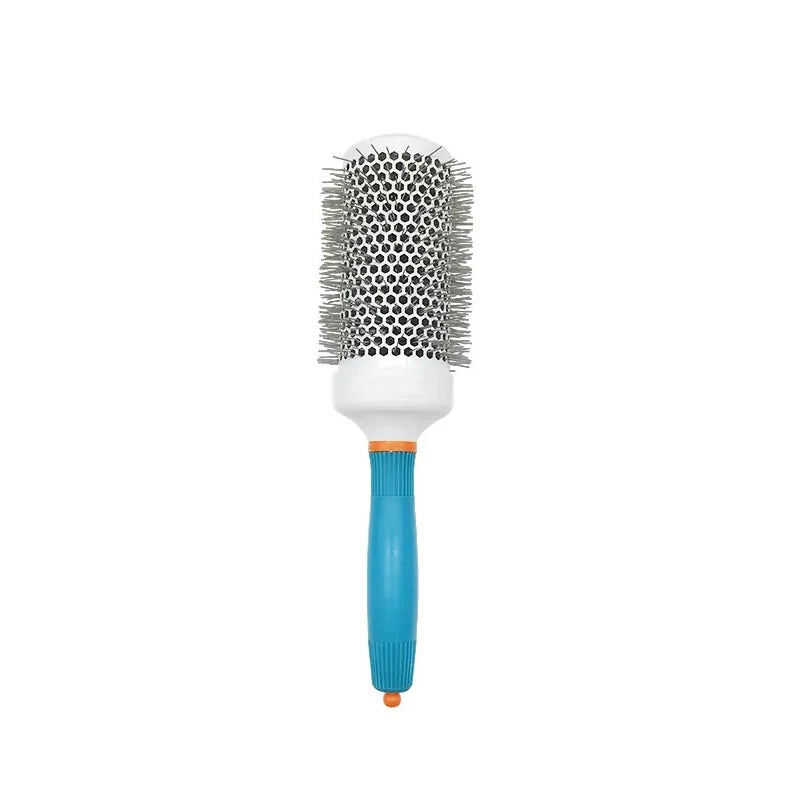 Professional Salon Hair Brush & Comb Set - Round Curly Hair Styling Tool with Rollers, Blue