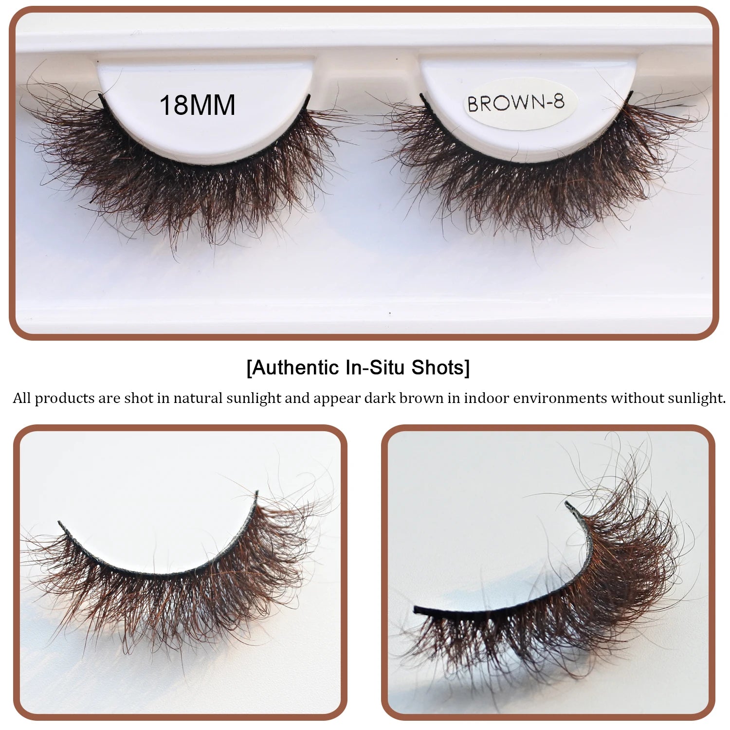 RED SIREN Brown Fluffy Mink Lashes 2026 New Design Luxurious Soft Natural Strip Lashes Cosplay Mink False Eyelashes Supplies