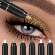 Dual-ended Design Shimmer Eyeshadow Stick, Multiple Used Colors, Eyeshadow&lying Silk&face Highlight Pen with Cotton Brush