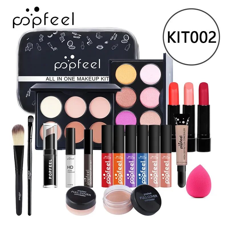 Christmas Makeup Gift Box Foundation Eyeshadow Powder Long Lasting Lip Ink 27 Pieces Birthday Gifts Makeup for Women Full Kit