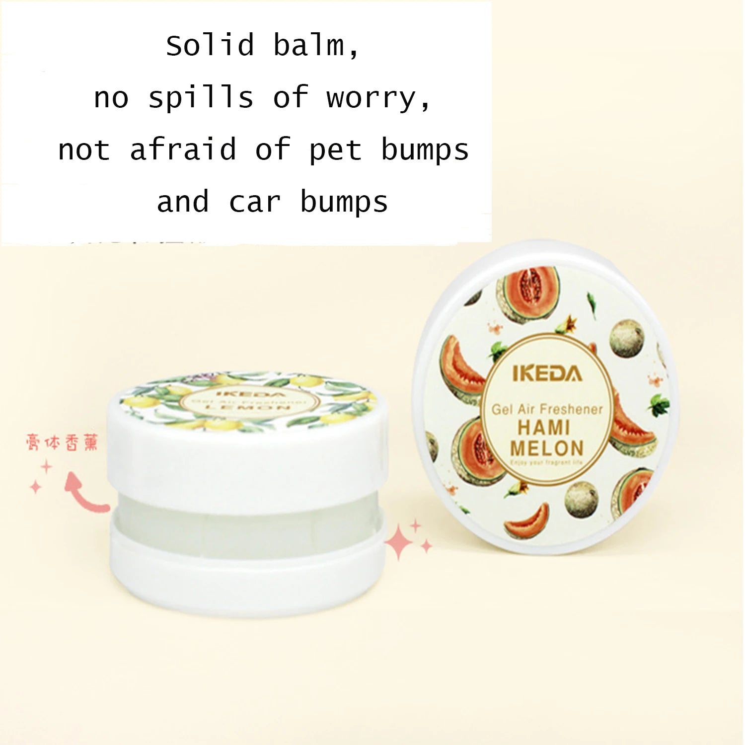 Car air freshener: Peach scented round gel air freshener | deodorizes odors | car fragrance | Long-lasting fragrance | for cars