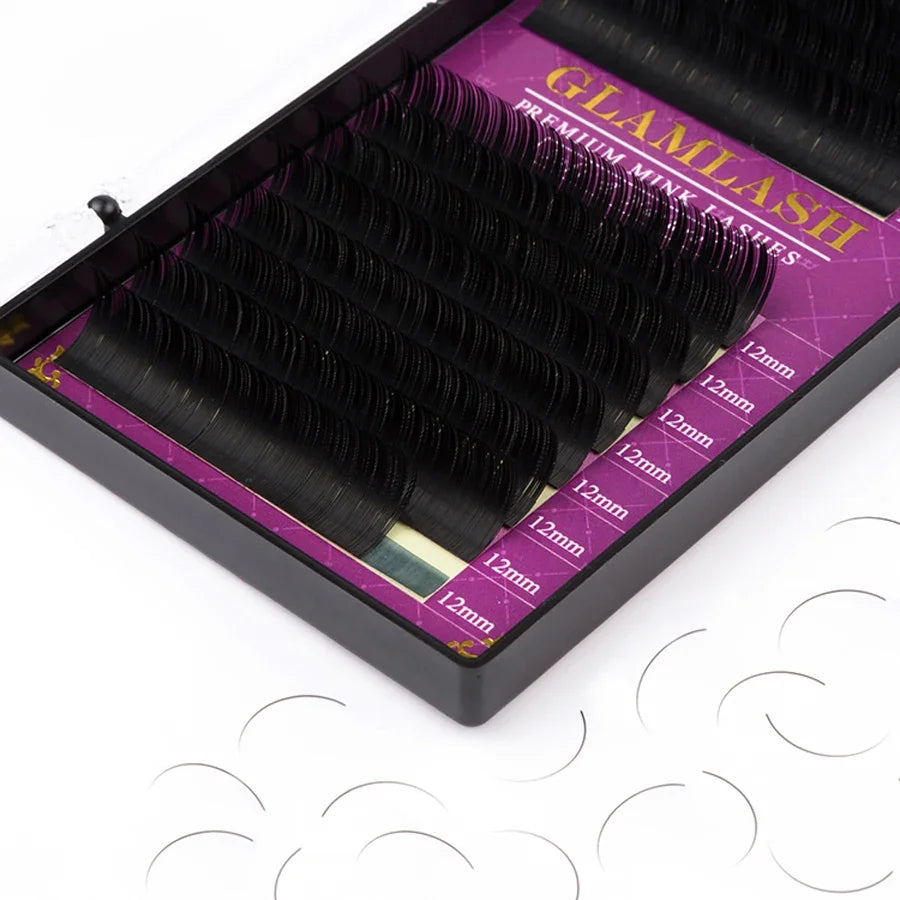 GLAMLASH wholesale 16Rows High quality mink synthetic eyelash single natural eyelashes fake false eye lash make up