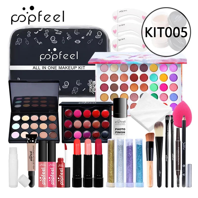 Christmas Makeup Gift Box Foundation Eyeshadow Powder Long Lasting Lip Ink 27 Pieces Birthday Gifts Makeup for Women Full Kit
