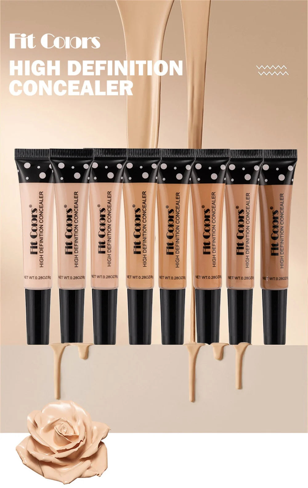 Concealer for Dark Skin Under Eye Corrector Waterproof Concealer Blemish Cover Contour Corrector Tube Concealer Melanin Makeup