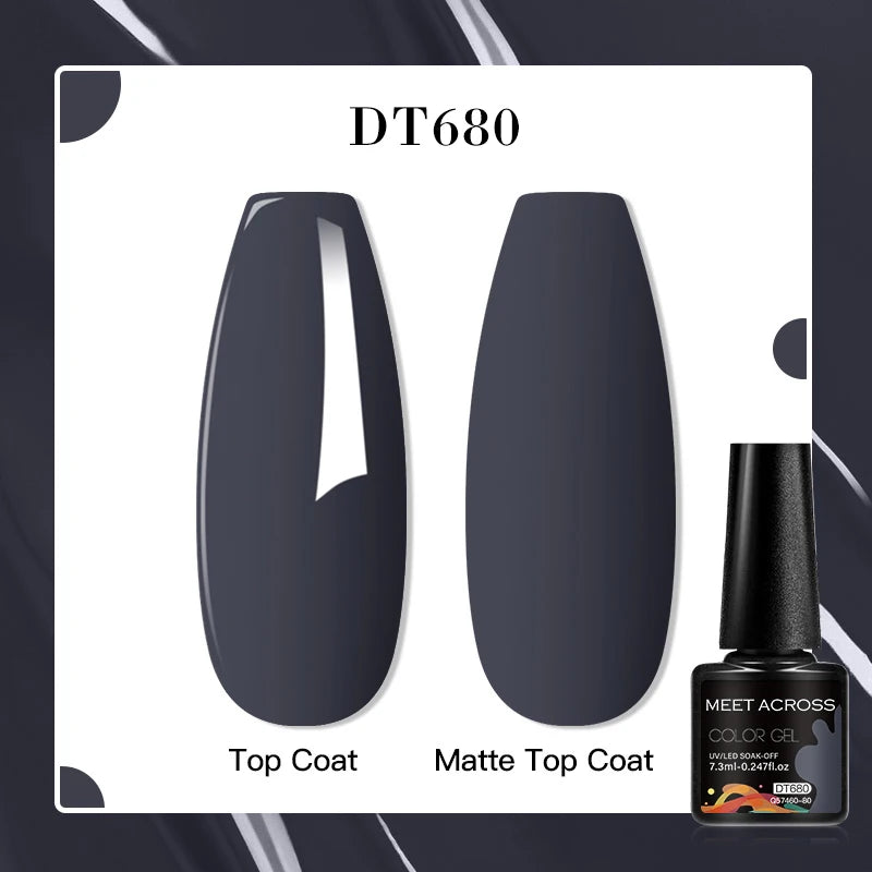 MEET ACROSS 7ml Red Blue Green Metallic Gel Nail Polish Super Bright Mirror Effect Semi Permanent LED UV Gel Nail Art Varnish