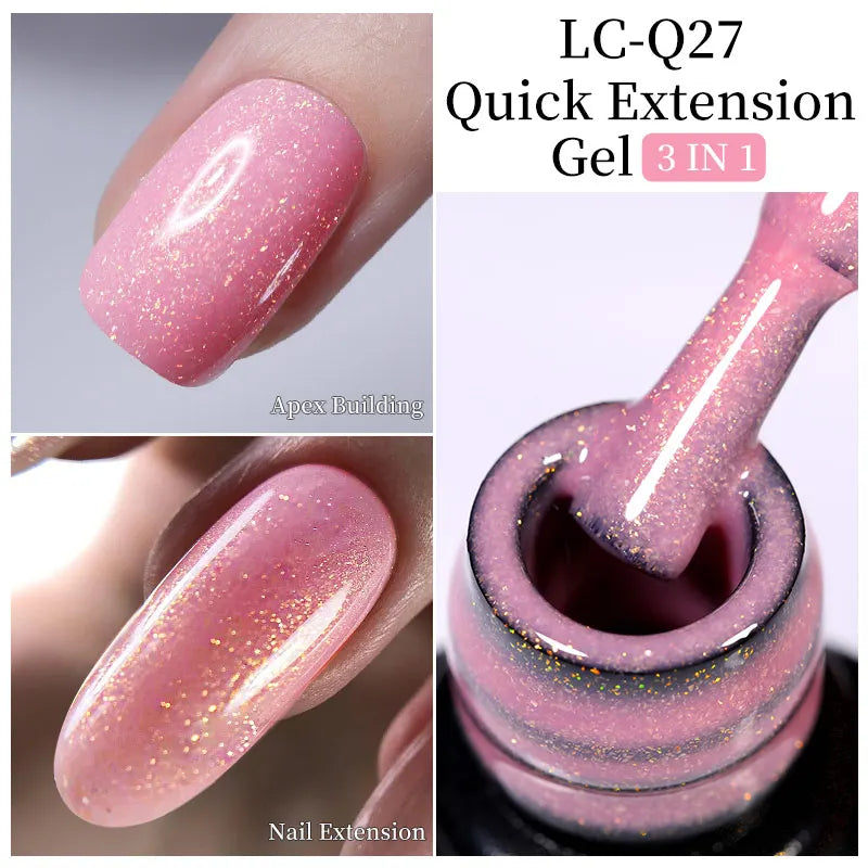LILYCUTE 7ML Jelly Nude Pink Quick Extension Gel Nail Polish Transparent  Finger Prolong Long Lasting Construction Gel Varnish