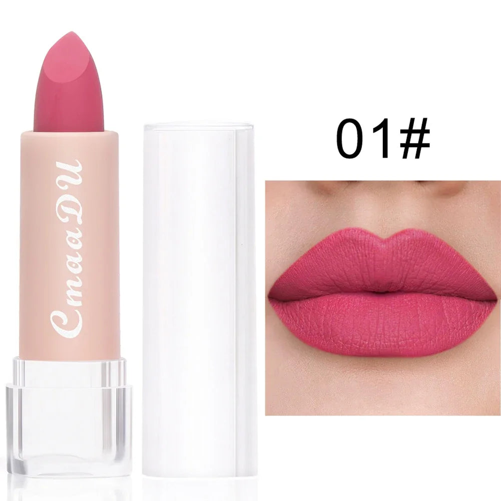 Matte Lipstick Bean Paste Pink Color Lips Makeup Waterproof Long Lasting Cosmetic Moisturizer Lip Stick 15 Color Daily Make Up