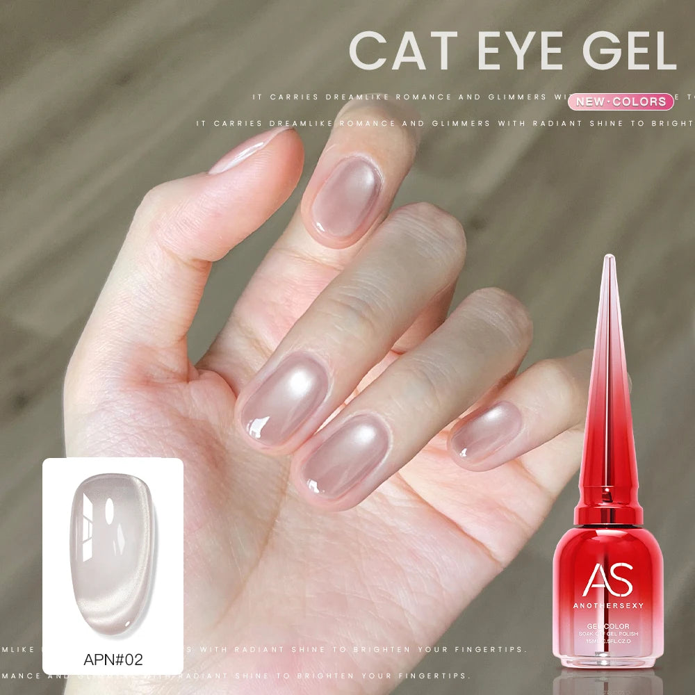 AS Colors Nude Magnetic Cat Eye Gel Nail Polish Pink UV LED Soak Off Gel Varnish Crystal Cat Eye Gel Lacquer Professional Enamel