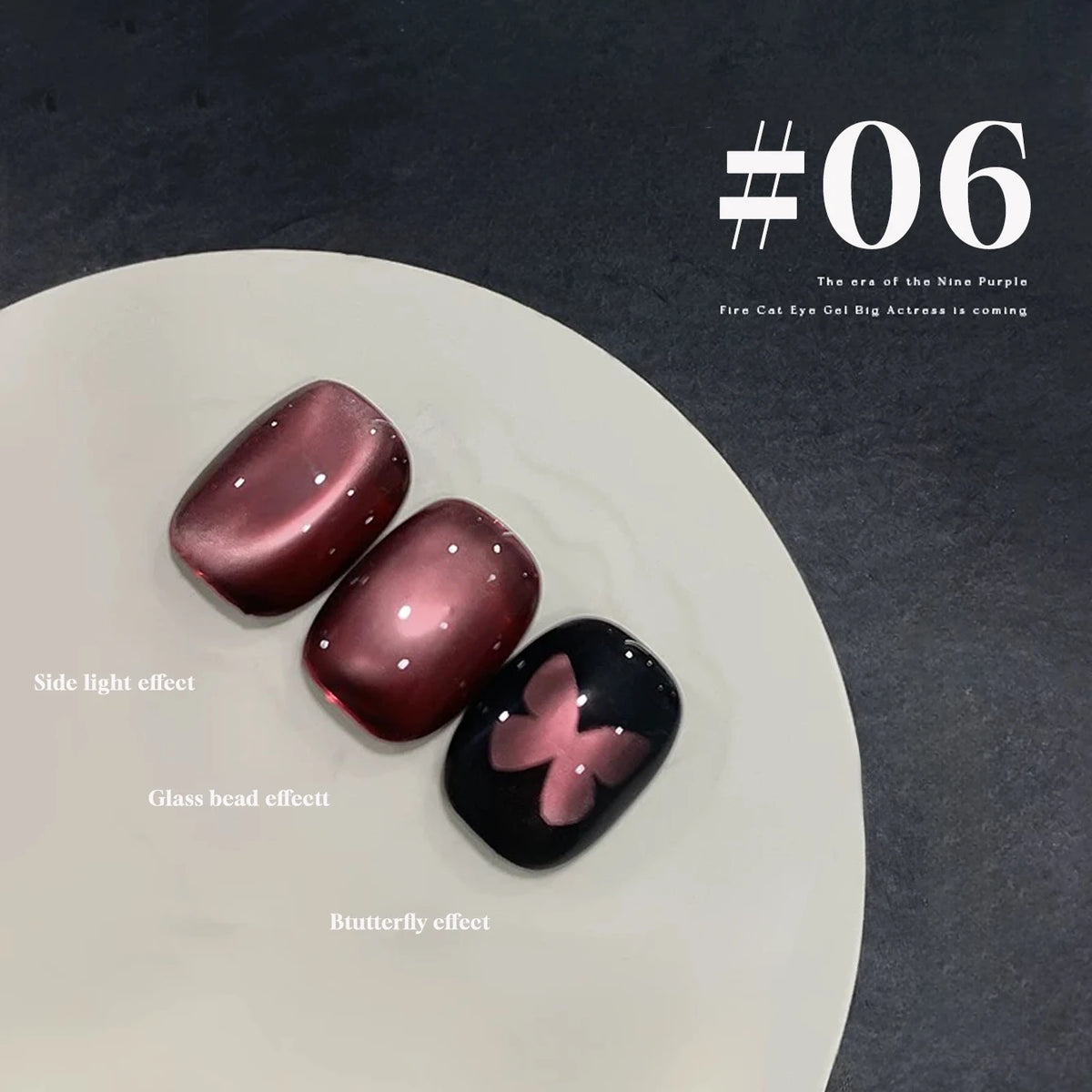 MIANEL 10ML Water-gloss Purple Cat Magnetic Gel Nail Polish 2026 New Clear Purple Glass Beads Cat Eye Nail Polish 1-6pcs