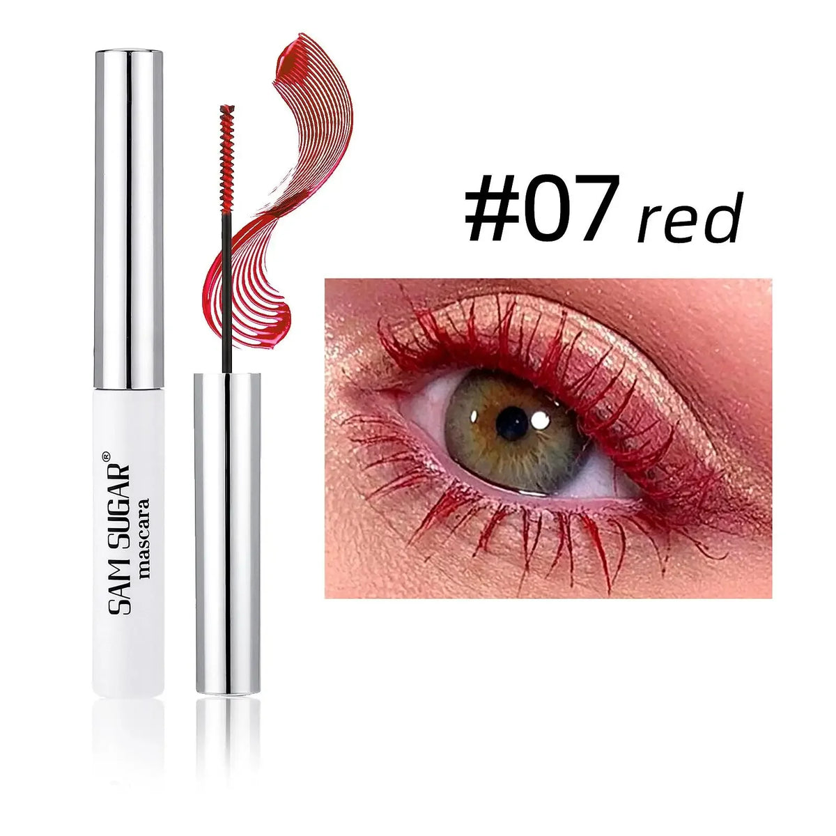 Colorful Mascara 12 Colors Waterproof Fast Dry Lasting Eyelashes Curls Extension Make-Up Emerald Green Slender Brush Ink Mascara