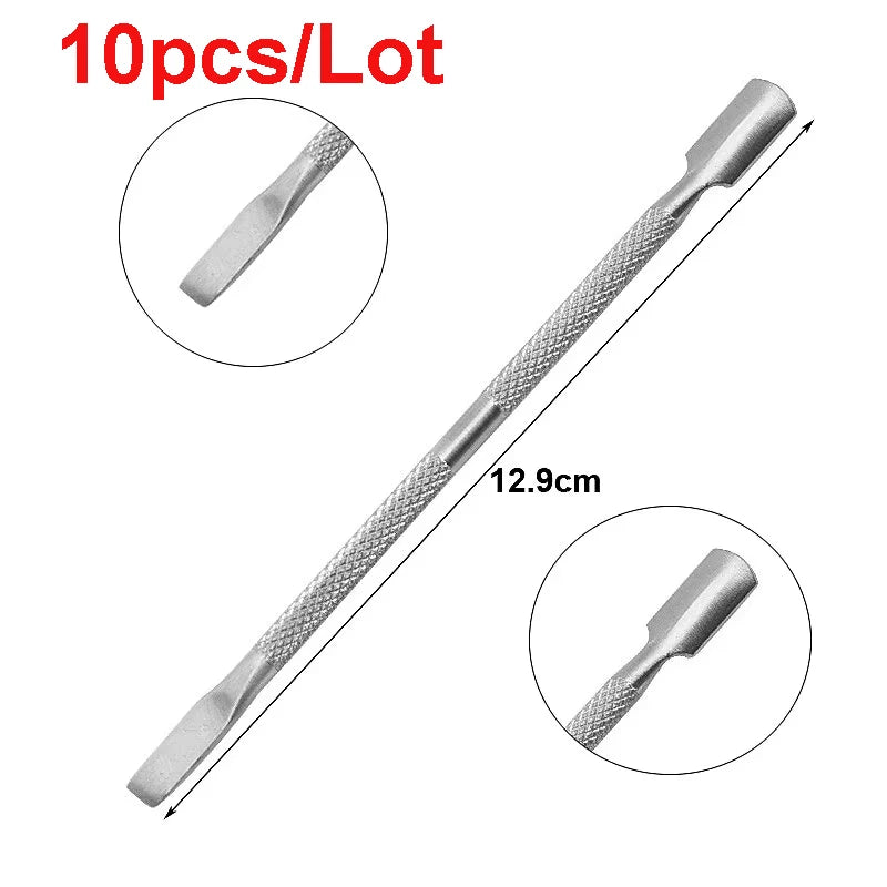 Double-ended Stainless Steel Cuticle Pusher Dead Skin Push Remover For Pedicure Manicure Nail Art Cleaner Care Tool Factory Sale