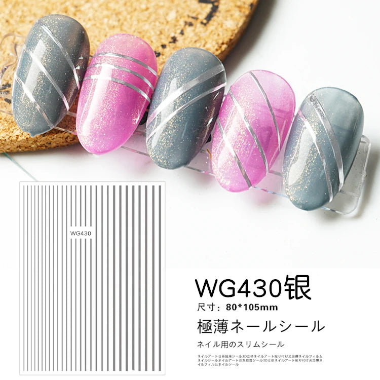 Shiny Gold Star Moon Sun Nail Stickers for Manicure Accessories Heart Feather Animals Printing Self Adhesive Nail Wrap