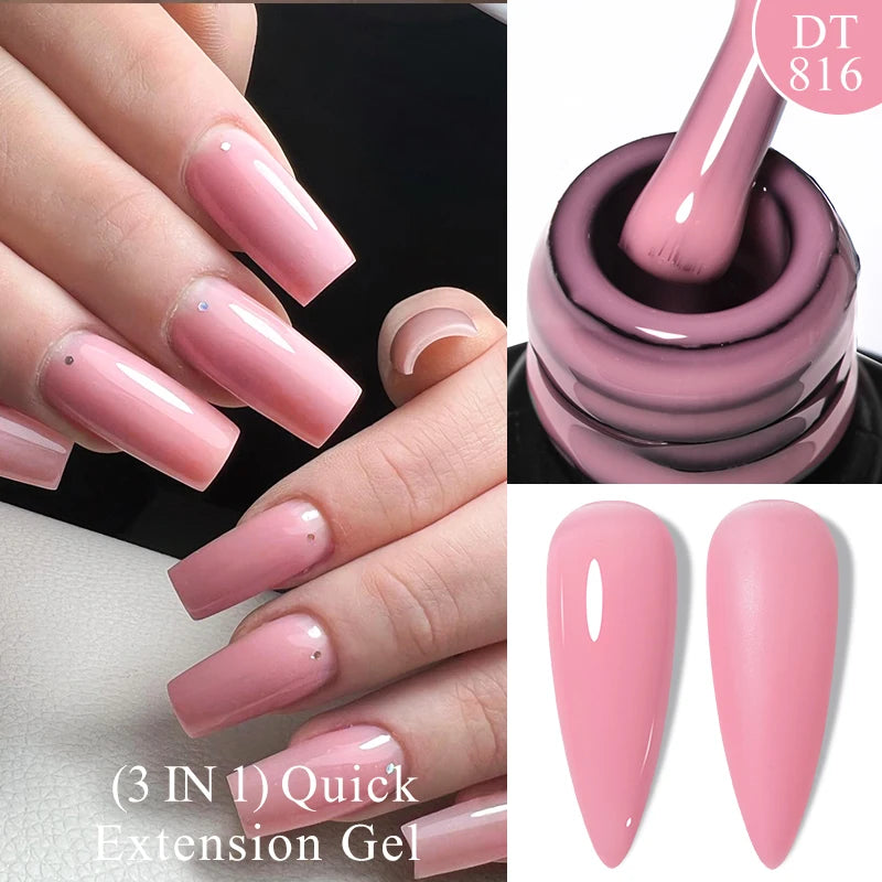 MEET ACROSS 7ml Dark Color Glitter Top Coat Gel For Nails Brocade Powder 2 In 1 Chameleon Nail Art Gel Varnish Manicure