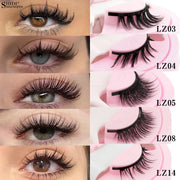 Reusable Magnetic Eyelashes 1 Pair Natural Curly Fluffy Magnetic False Eyelashes No Glue Needed Lashes Makeup with Tweezer Set