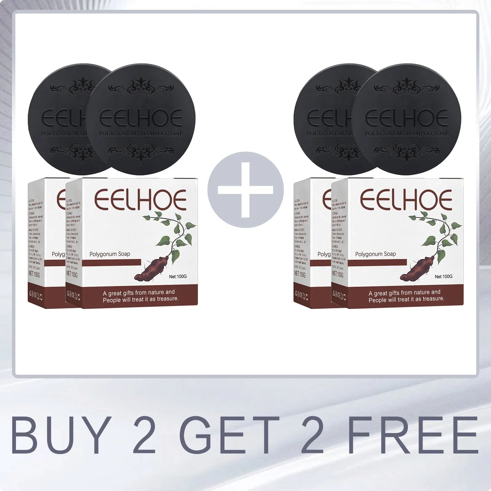 EELHOE Polygonum Multiflorum Shampoo Soaps Deep Cleaning Hair Moisturizing Care Cover Gray Hair Dye Ginseng Extract Shampoo Soap