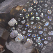 Shiny Blowing Bubble Nail Decorations Stickers 5D Shell Light Love Cat Bubble TransferSlider Sticker DIY Summer Manicure Decals