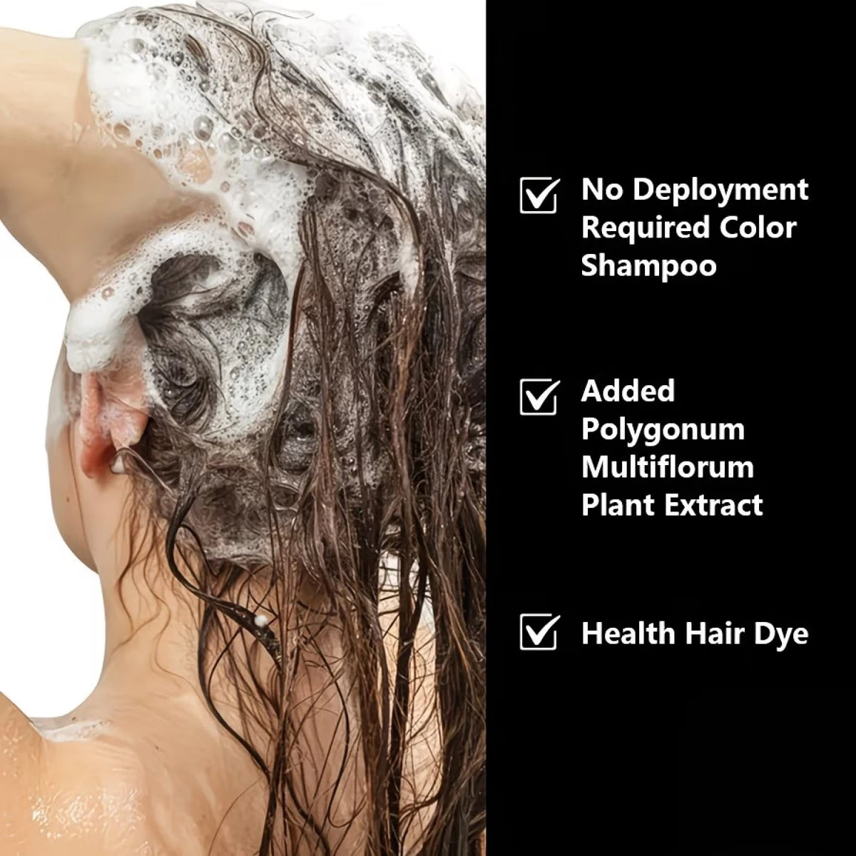 Black Hair Dye Shampoo with Biotin & Keratin, 9-in-1 Fast-Acting Color Shampoo for Rich, Long-Lasting Shine
