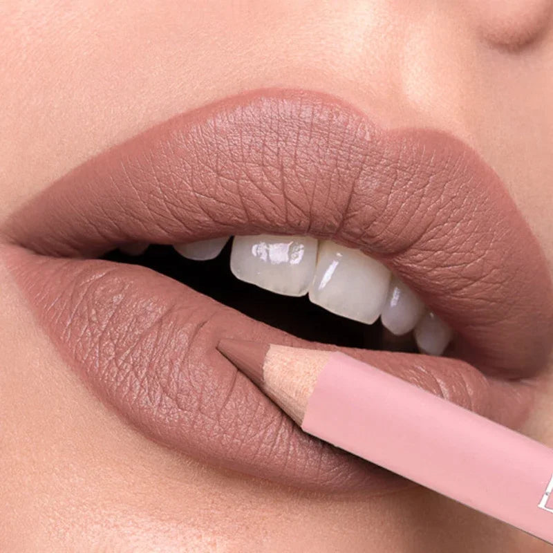 Nude Matte Lipstick Pencil Lipliner 12 Colors Waterproof Lip Liner Outline Lips Contour Makeup Matte Red Lipsticks Pen Cosmetics